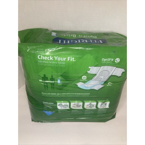 FitRite Optifit Disposable Briefs Extra Size Large Adult New 20 Count - Picture 3 of 3